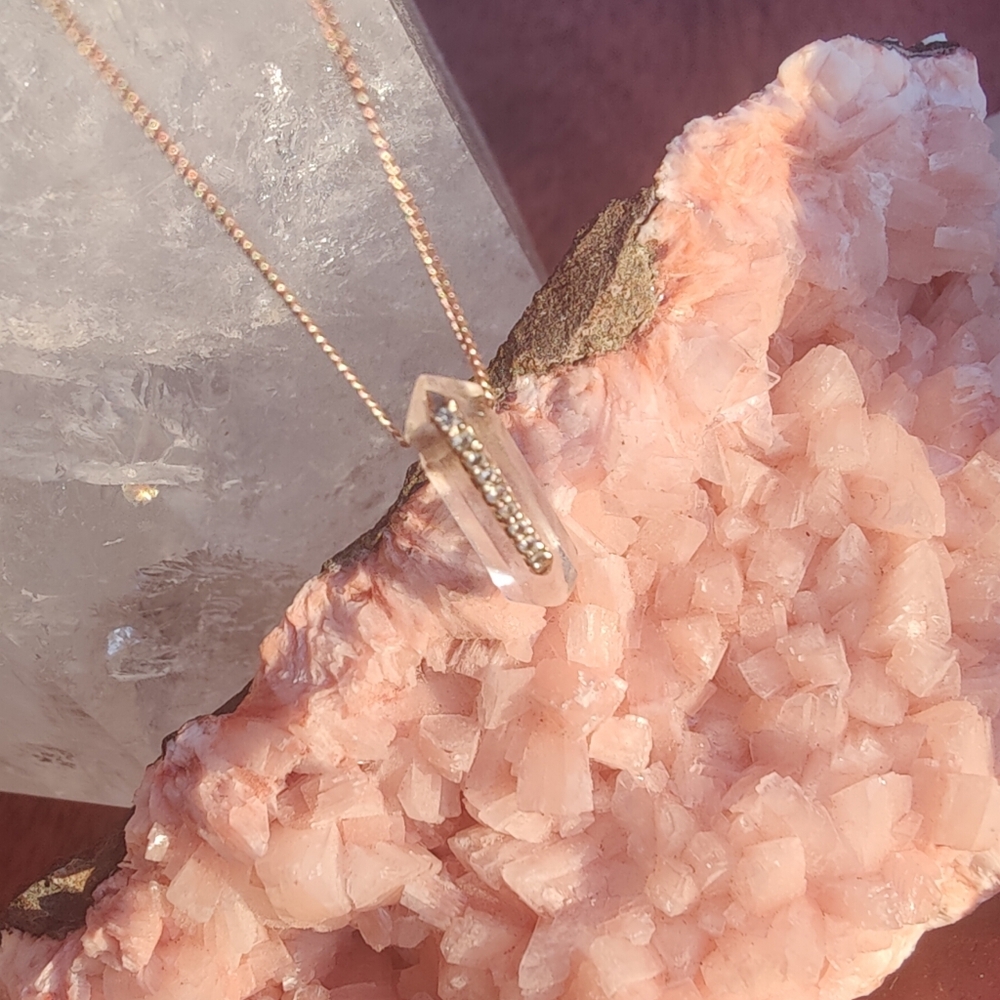 ✨ Pascale Monvoisin 9K Rose Gold Crystal Pendant Necklace ✨